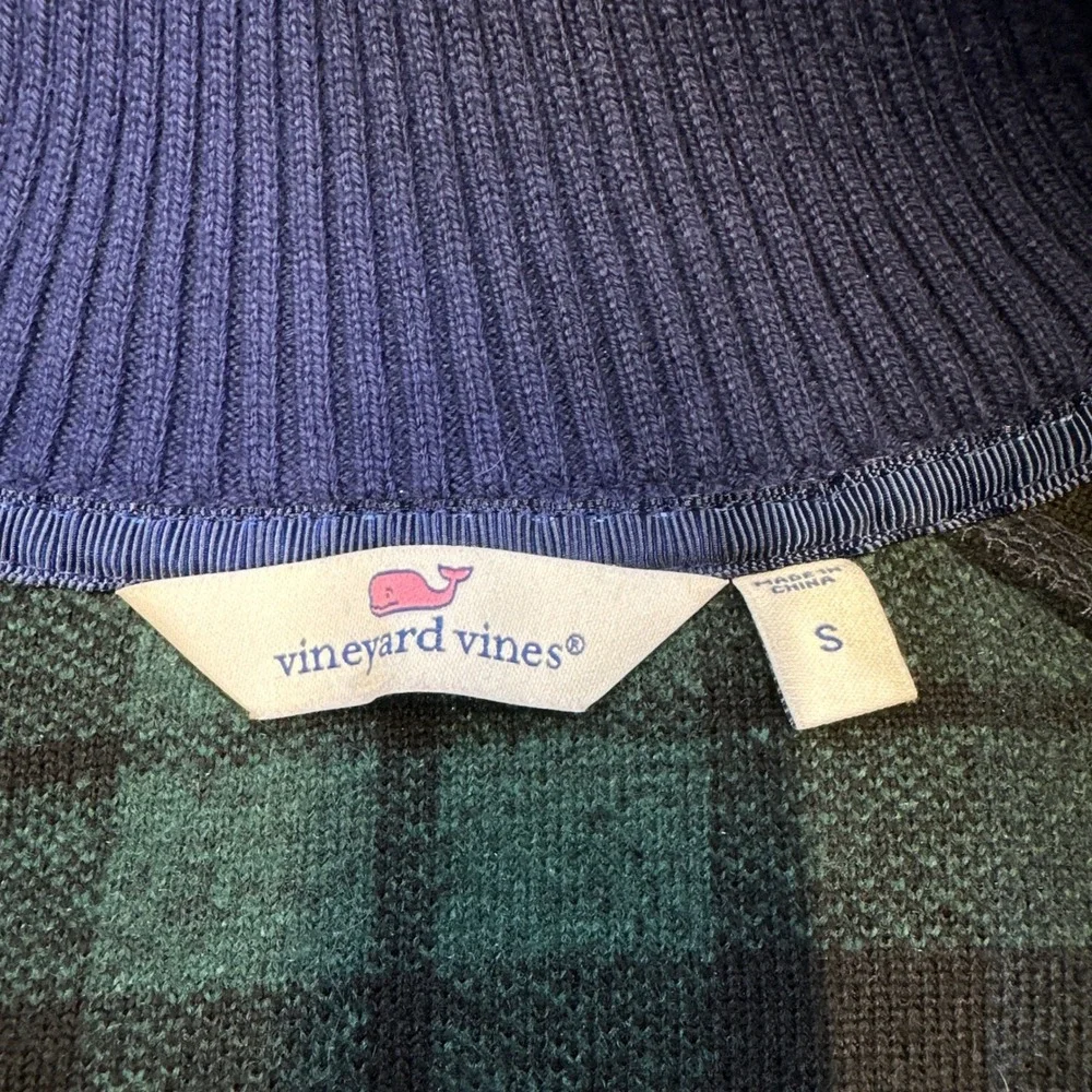 Vineyard‎ Vines Sherpa Fleece Pullover Womans Small Quarter Zip Plaid Cozy
